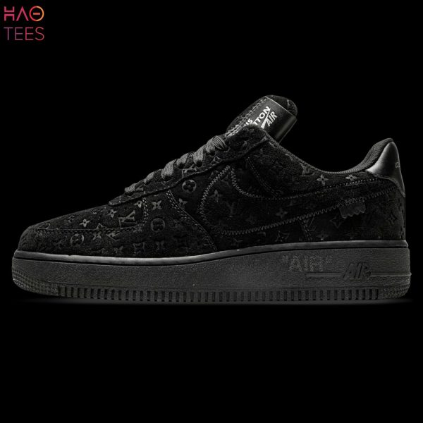 PREMIUM Louis Vuitton Nike Air Force 1 Low By Virgil Abloh Black Anthracite