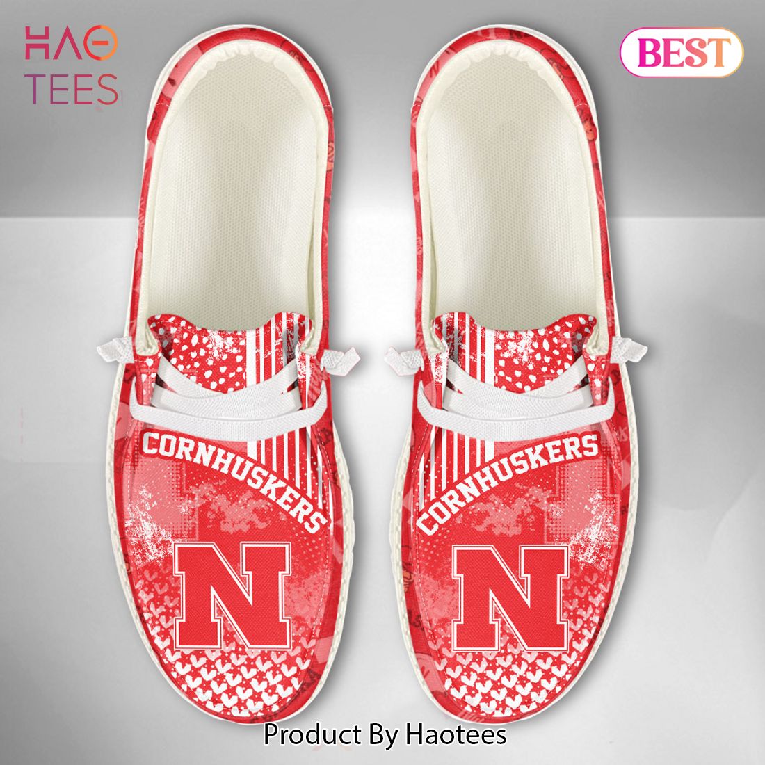 HOT NCAA Nebraska Cornhuskers - Custom Name Hey Dude Shoes POD Design -  Beetrendstore Store