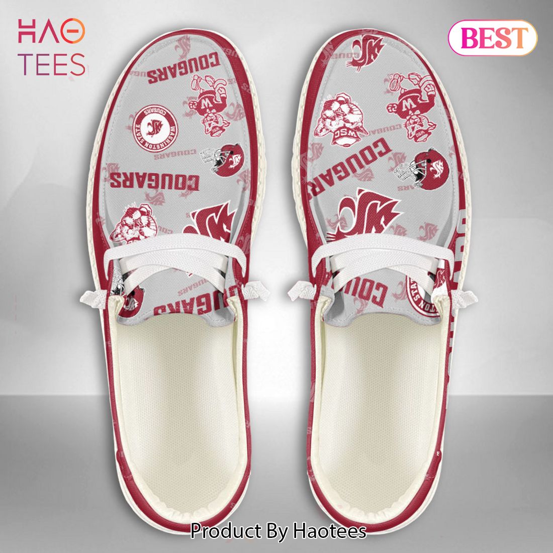 PREMIUM NCAA Washington State Cougars Custom Name Hey Dude Shoes PREMIUM NCAA Washington State Cougars Custom Name Hey Dude Shoes