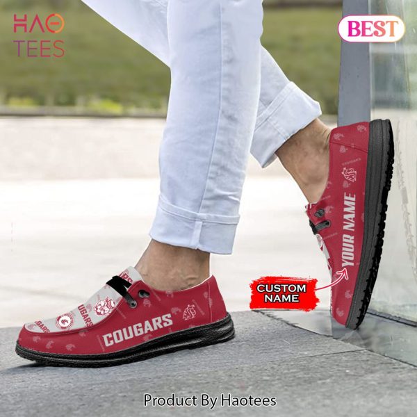 PREMIUM NCAA Washington State Cougars Custom Name Hey Dude Shoes