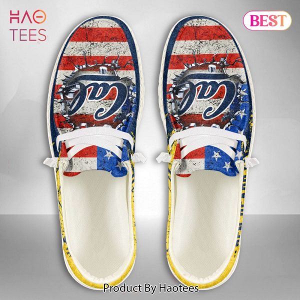 PREMIUM NCAA Wisconsin Badgers Custom Name Hey Dude Shoes