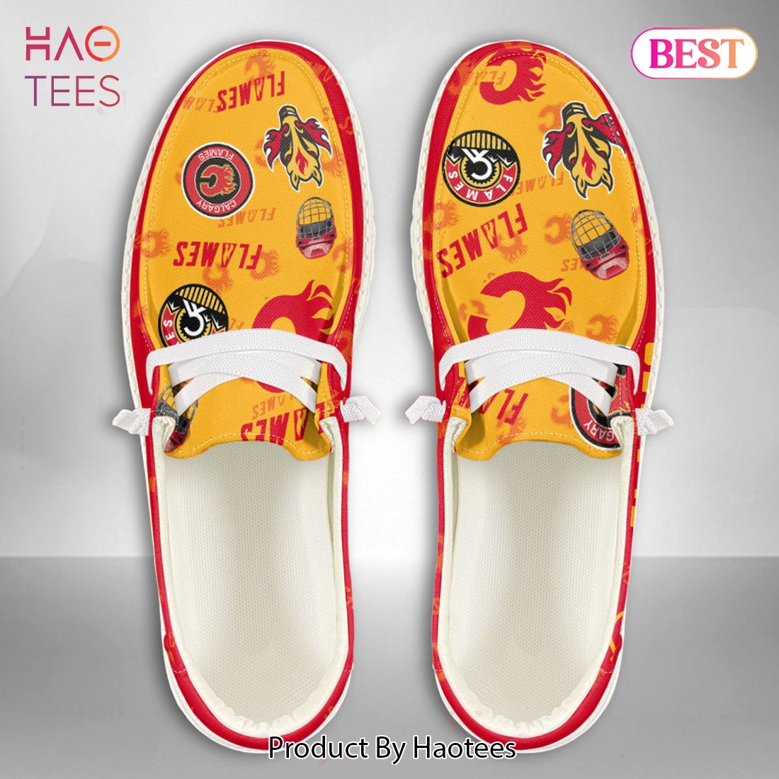 PREMIUM NHL Calgary Flames Custom Name Hey Dude Shoes