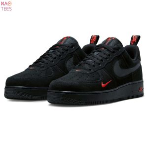 PREMIUM Nike Air Force 1 07 LV8 Multi-Swoosh – Black Crimson Reflective