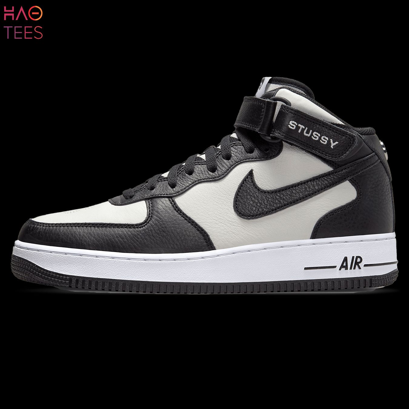 PREMIUM Stussy x Nike Air Force 1 Mid Black White Luxury Store