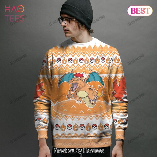 THE BEST Charizard Custom Name Christmas Giftsmerch Ugly Sweater