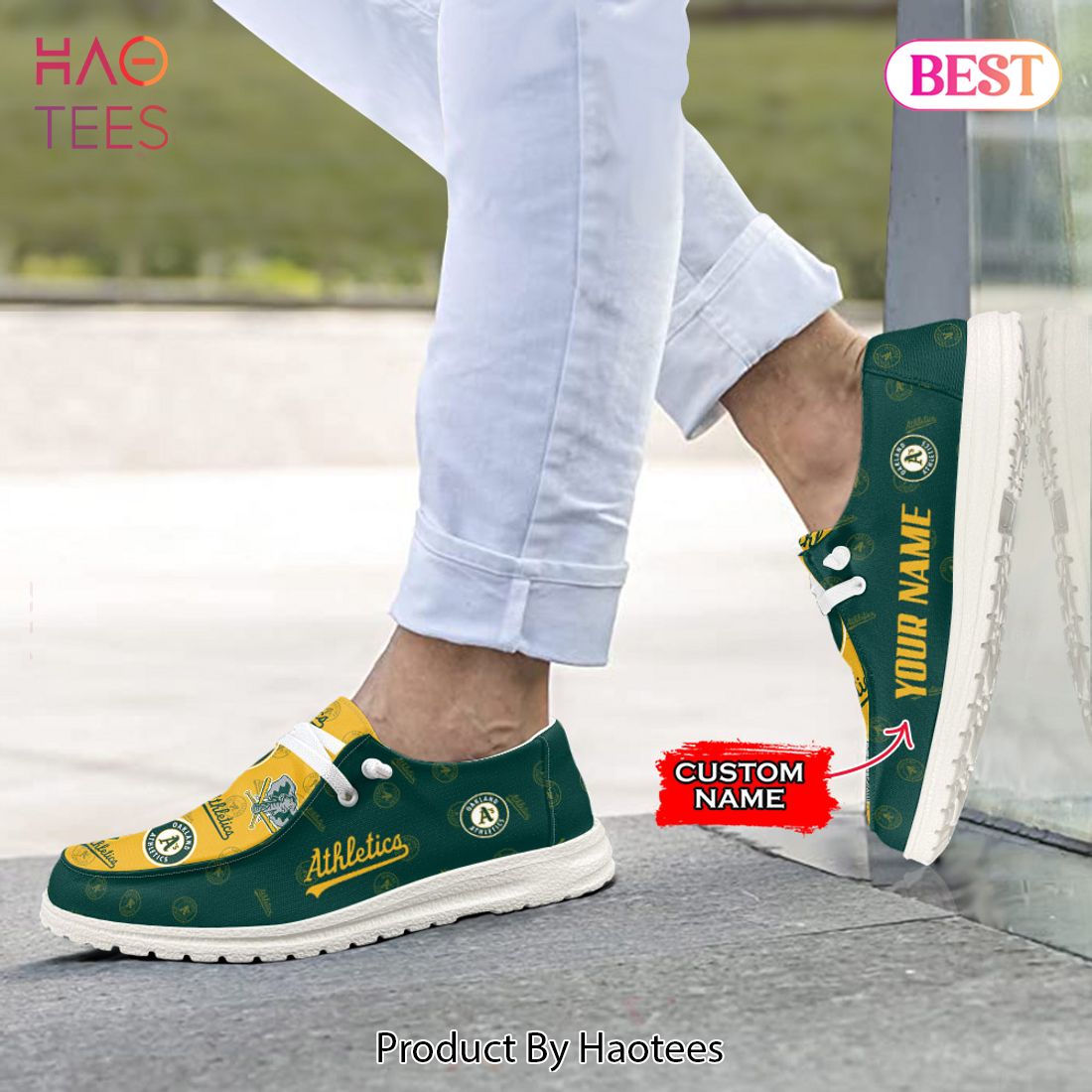 THE BEST MLB Oakland Athletics Custom Name Hey Dude Shoes THE BEST MLB Oakland Athletics Custom Name Hey Dude Shoes