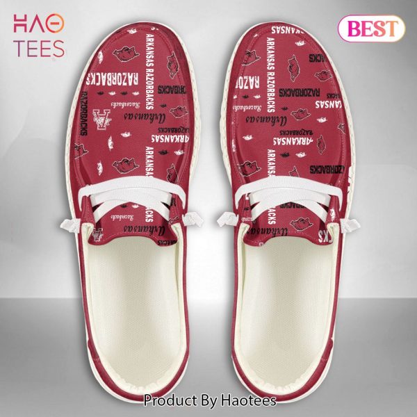 THE BEST NCAA Arkansas Razorbacks Custom Name Hey Dude Shoes Limited 2024
