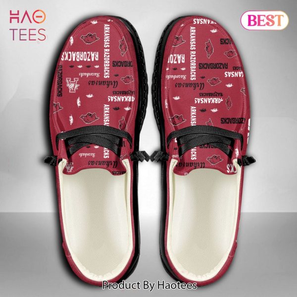 THE BEST NCAA Arkansas Razorbacks Custom Name Hey Dude Shoes Limited 2024
