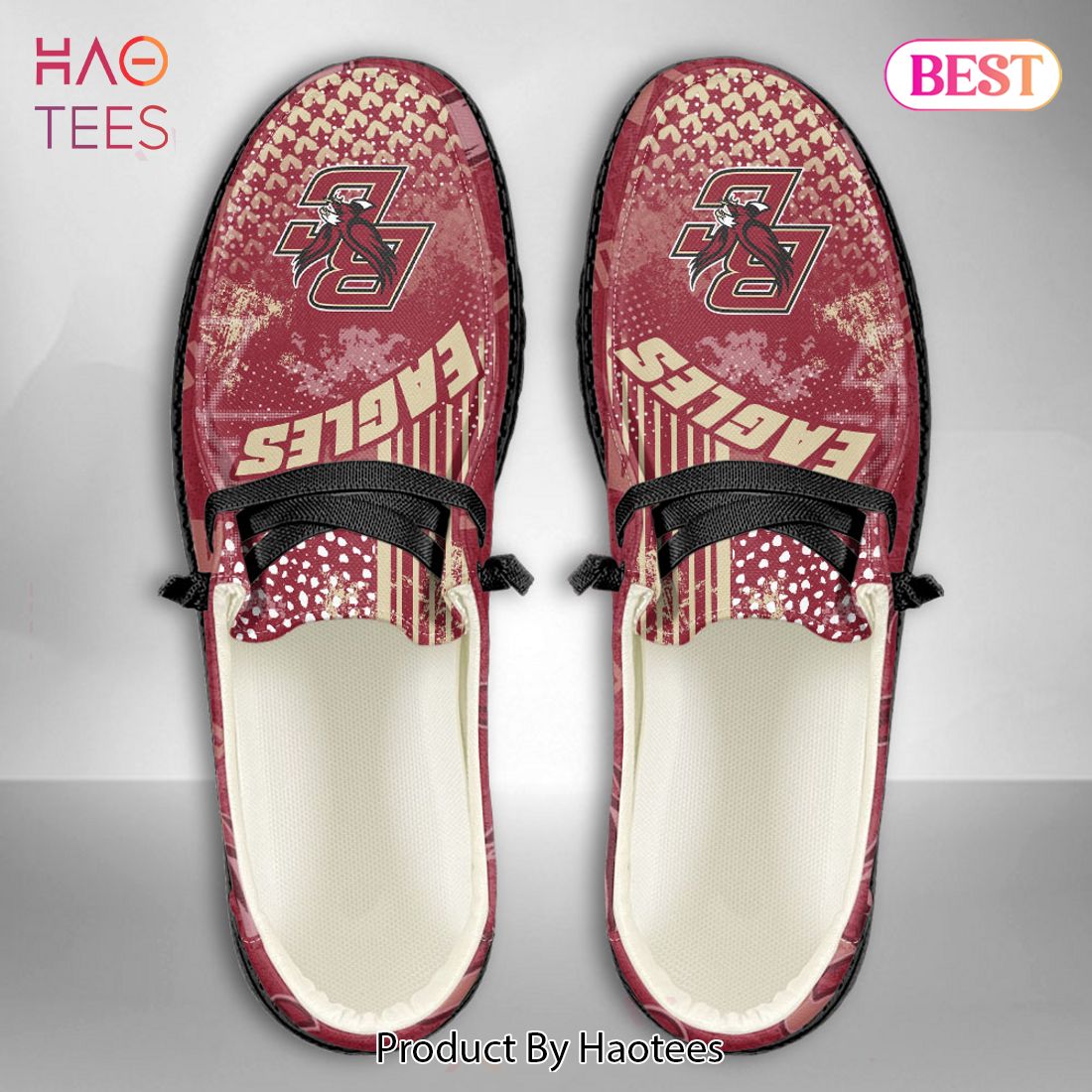 THE BEST NCAA Boston College Eagles Custom Name Hey Dude Shoes POD Design THE BEST NCAA Boston College Eagles Custom Name Hey Dude Shoes POD Design