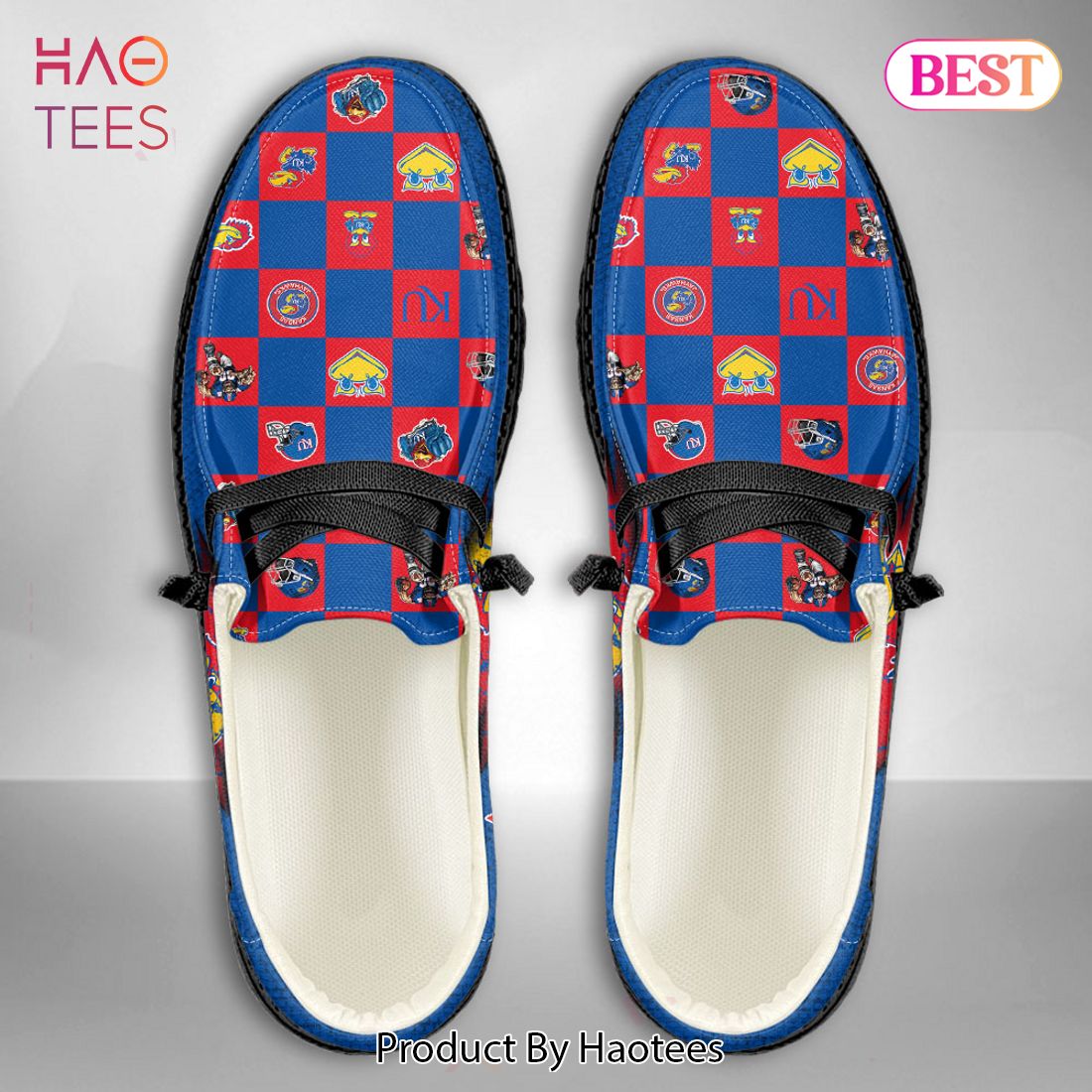 THE BEST NCAA Kansas Jayhawks Custom Name Hey Dude Shoes - P531 THE BEST NCAA Kansas Jayhawks Custom Name Hey Dude Shoes - P531