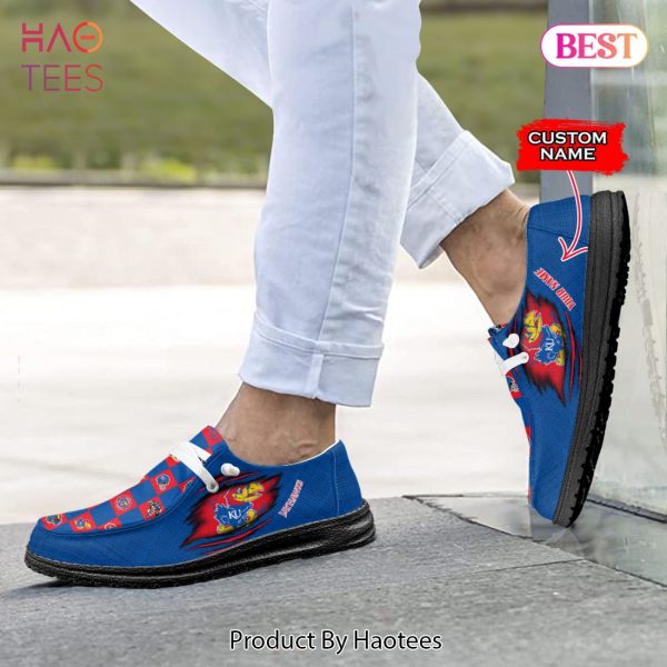 THE BEST NCAA Kansas Jayhawks Custom Name Hey Dude Shoes – P531