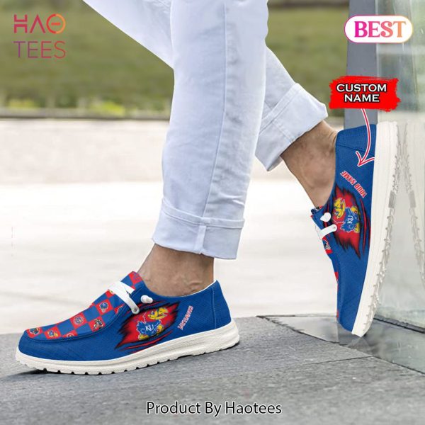 THE BEST NCAA Kansas Jayhawks Custom Name Hey Dude Shoes – P531