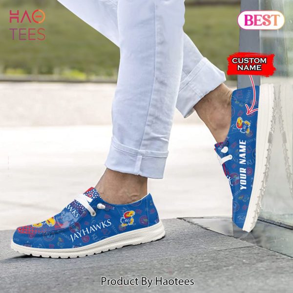 THE BEST NCAA Kansas Jayhawks Custom Name Hey Dude Shoes