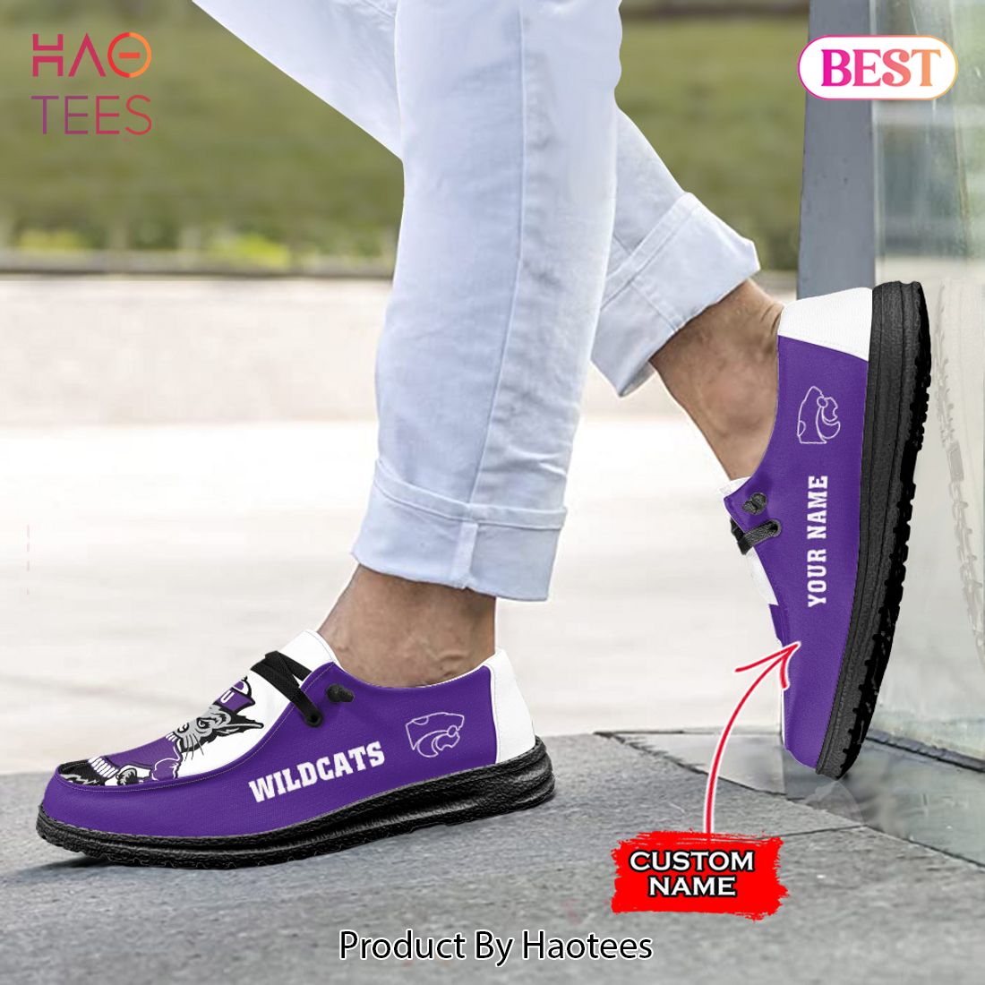 THE BEST NCAA Kansas State Wildcats - Custom Name Hey Dude Shoes THE BEST NCAA Kansas State Wildcats - Custom Name Hey Dude Shoes