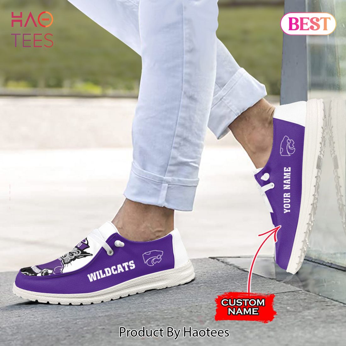 THE BEST NCAA Kansas State Wildcats - Custom Name Hey Dude Shoes THE BEST NCAA Kansas State Wildcats - Custom Name Hey Dude Shoes