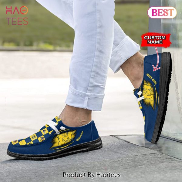 THE BEST NCAA Michigan Wolverines Custom Name Hey Dude Shoes Luxury Brand