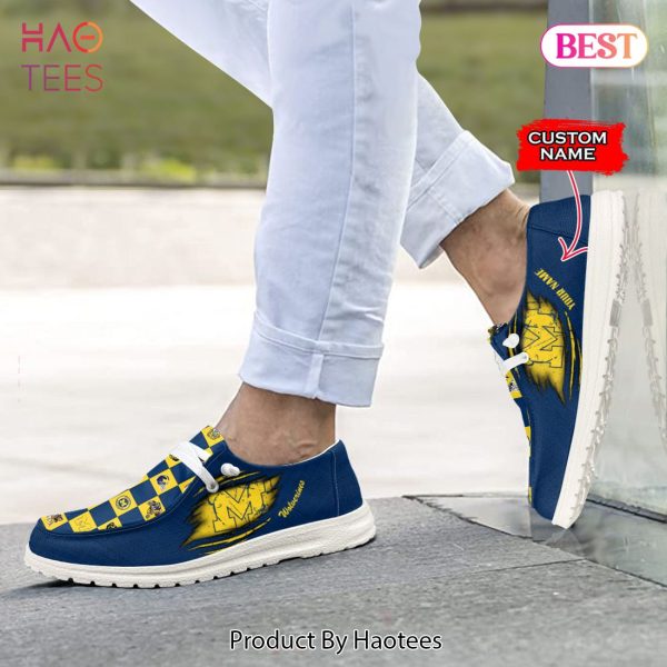 THE BEST NCAA Michigan Wolverines Custom Name Hey Dude Shoes Luxury Brand