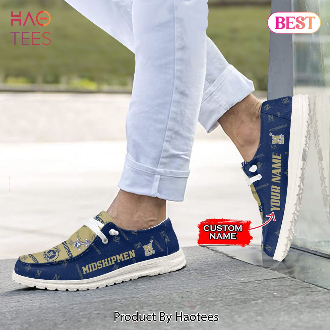 THE BEST NCAA Navy Midshipmen Custom Name Hey Dude Shoes THE BEST NCAA Navy Midshipmen Custom Name Hey Dude Shoes