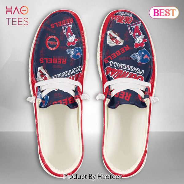 THE BEST NCAA Ole Miss Rebels Custom Name Hey Dude Shoes POD Design