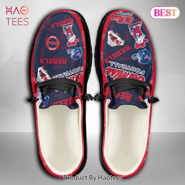 THE BEST NCAA Ole Miss Rebels Custom Name Hey Dude Shoes POD Design