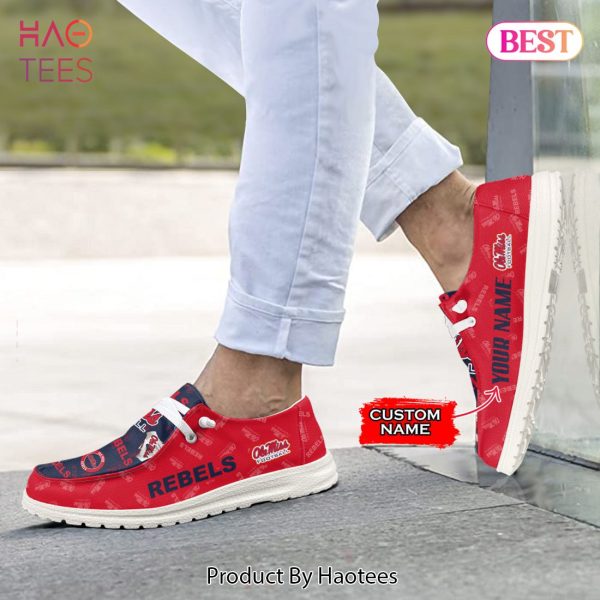 THE BEST NCAA Ole Miss Rebels Custom Name Hey Dude Shoes POD Design