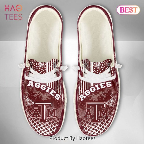 THE BEST NCAA Texas A&M Aggies Custom Name Hey Dude Shoes POD Design