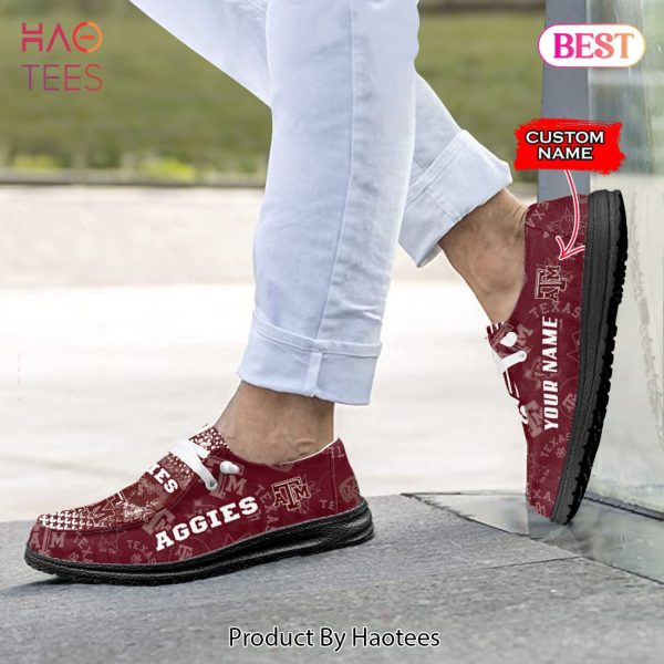 THE BEST NCAA Texas A&M Aggies Custom Name Hey Dude Shoes POD Design