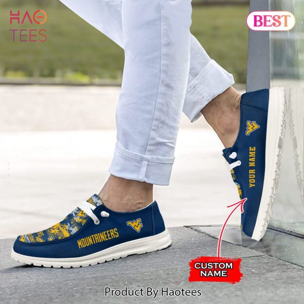 THE BEST NCAA West Virginia Mountaineers Custom Name Hey Dude Shoes