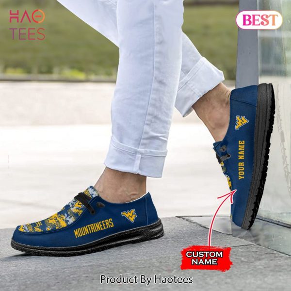 THE BEST NCAA West Virginia Mountaineers Custom Name Hey Dude Shoes