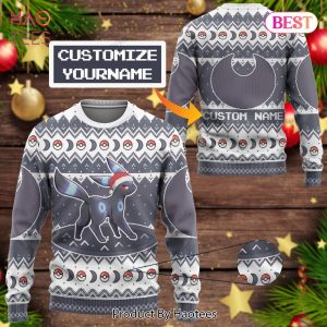 THE BEST Umbreon Custom Name Christmas Giftsmerch Ugly Sweater