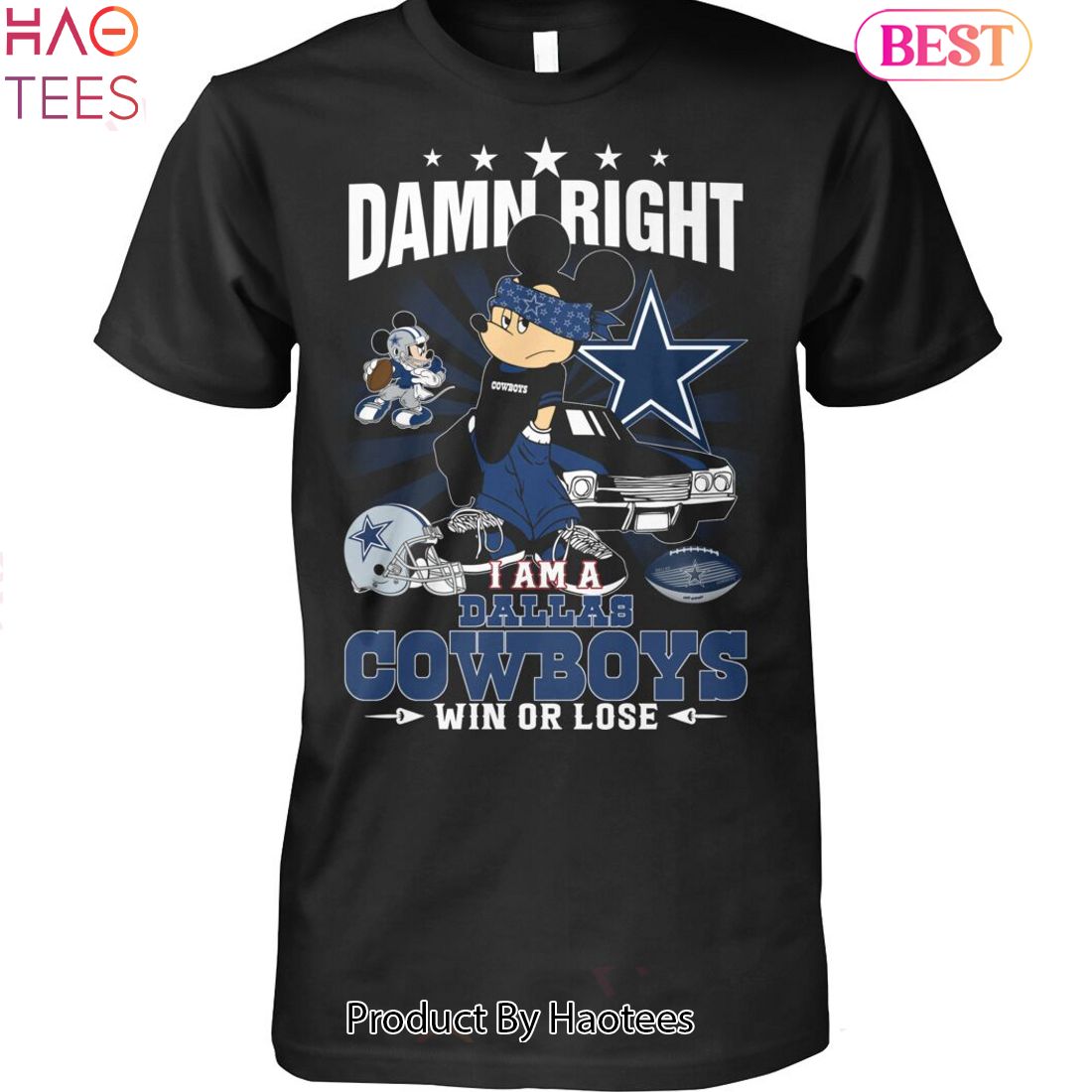 TRENDING Damn Right Im A Dallas Cowboys Fan Win Or Lose Unisex T-Shirt