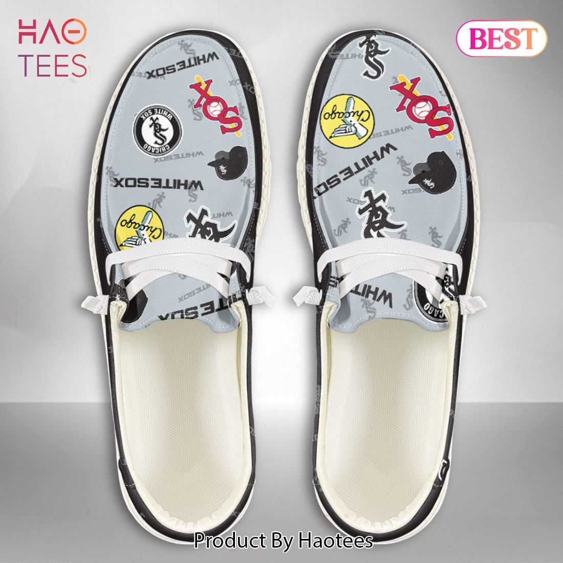 TRENDING MLB Chicago White Sox Custom Name Hey Dude Shoes