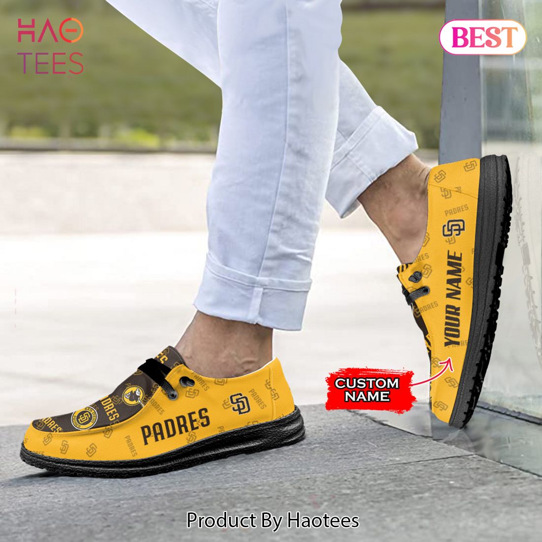 TRENDING MLB San Diego Padres Custom Name Hey Dude Shoes TRENDING MLB San Diego Padres Custom Name Hey Dude Shoes
