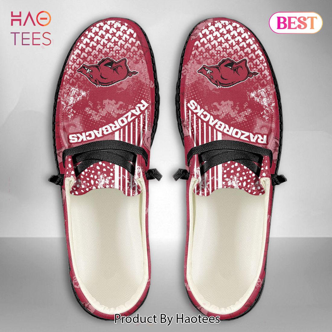 TRENDING NCAA Arkansas Razorbacks Custom Name Hey Dude Shoes POD Design