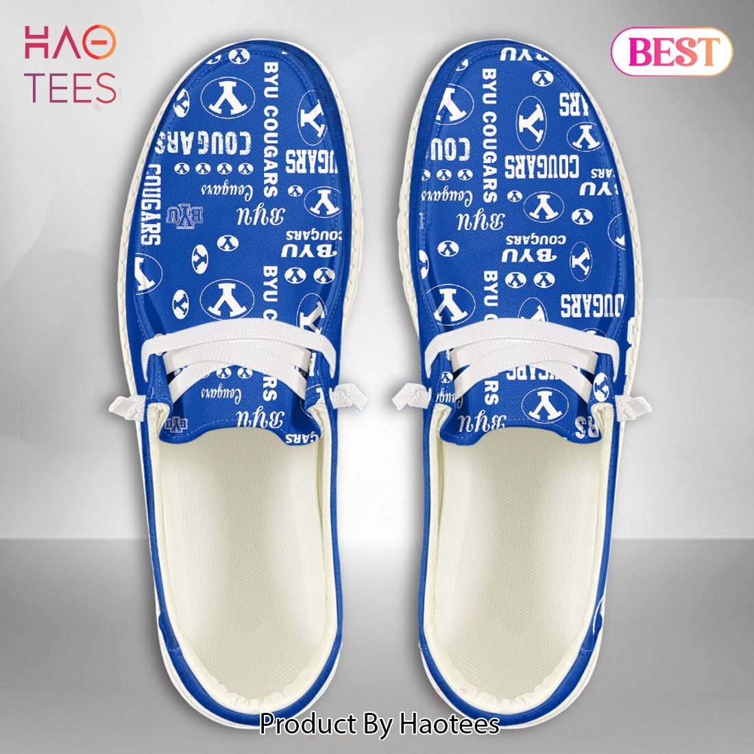 TRENDING NCAA BYU Cougars Custom Name Hey Dude Shoes POD Design