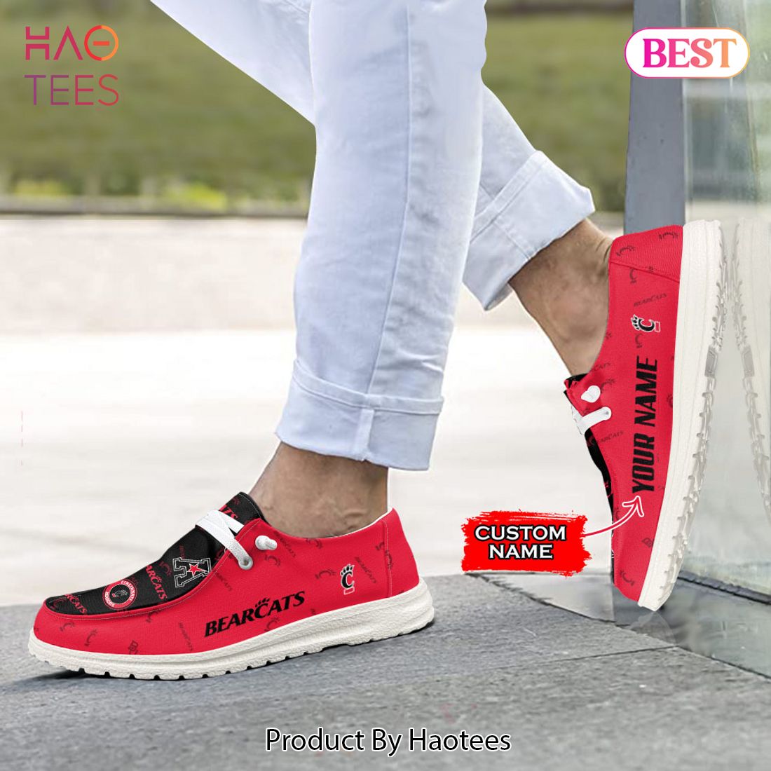 TRENDING NCAA Cincinnati Bearcats Custom Name Hey Dude Shoes Luxury Brand TRENDING NCAA Cincinnati Bearcats Custom Name Hey Dude Shoes Luxury Brand
