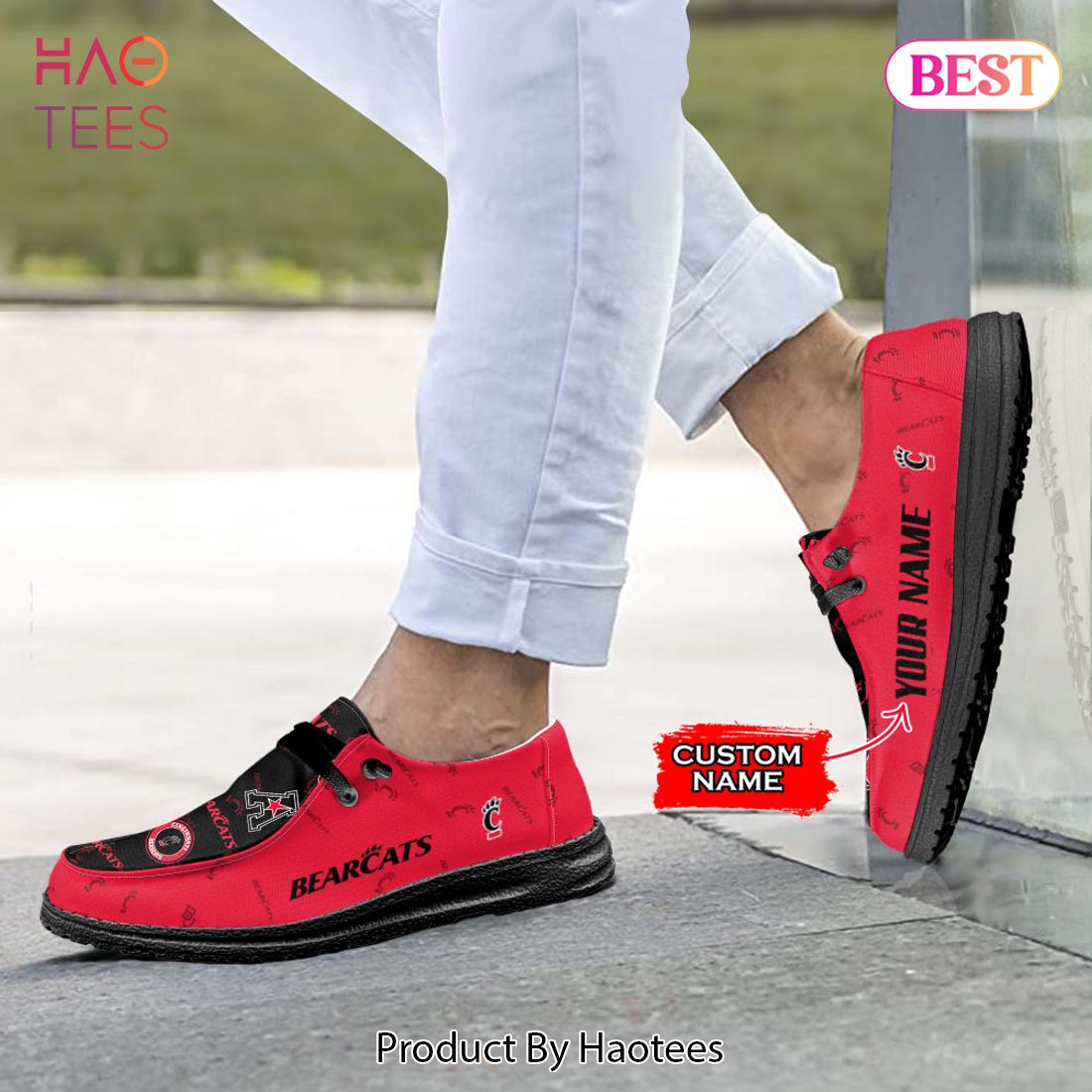 TRENDING NCAA Cincinnati Bearcats Custom Name Hey Dude Shoes Luxury Brand TRENDING NCAA Cincinnati Bearcats Custom Name Hey Dude Shoes Luxury Brand