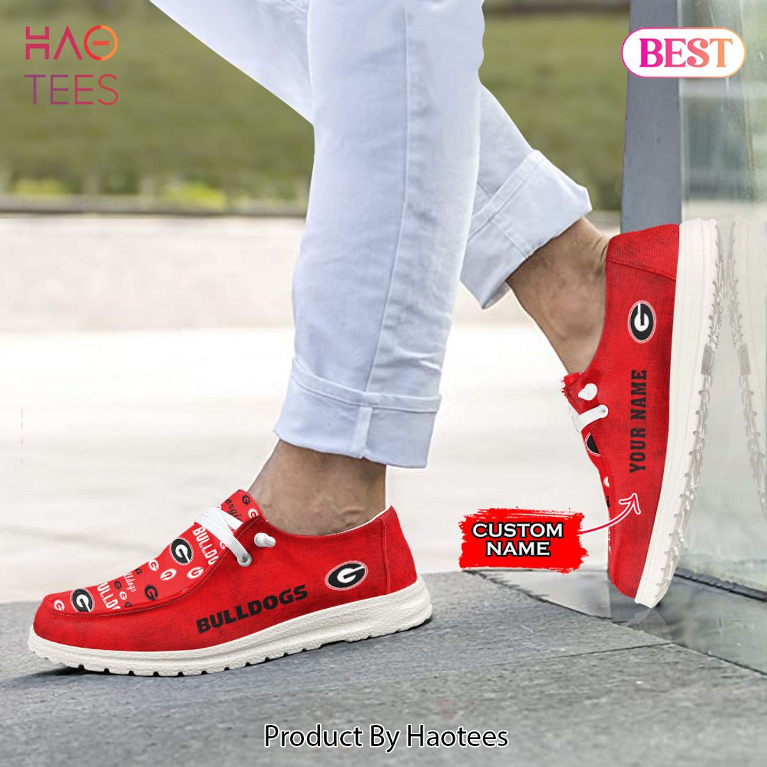 TRENDING NCAA Georgia Bulldogs Custom Name Hey Dude Shoes TRENDING NCAA Georgia Bulldogs Custom Name Hey Dude Shoes