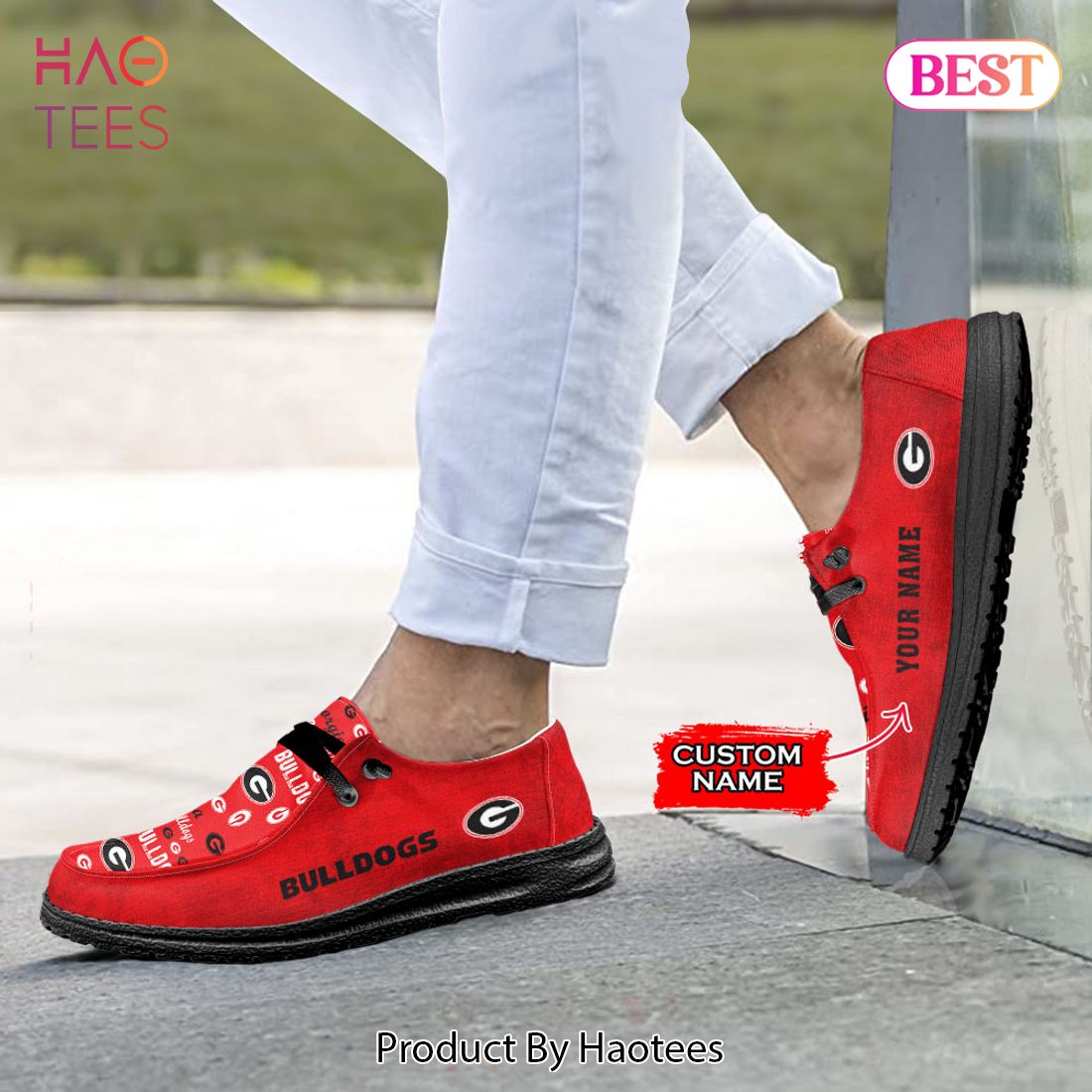 TRENDING NCAA Georgia Bulldogs Custom Name Hey Dude Shoes TRENDING NCAA Georgia Bulldogs Custom Name Hey Dude Shoes
