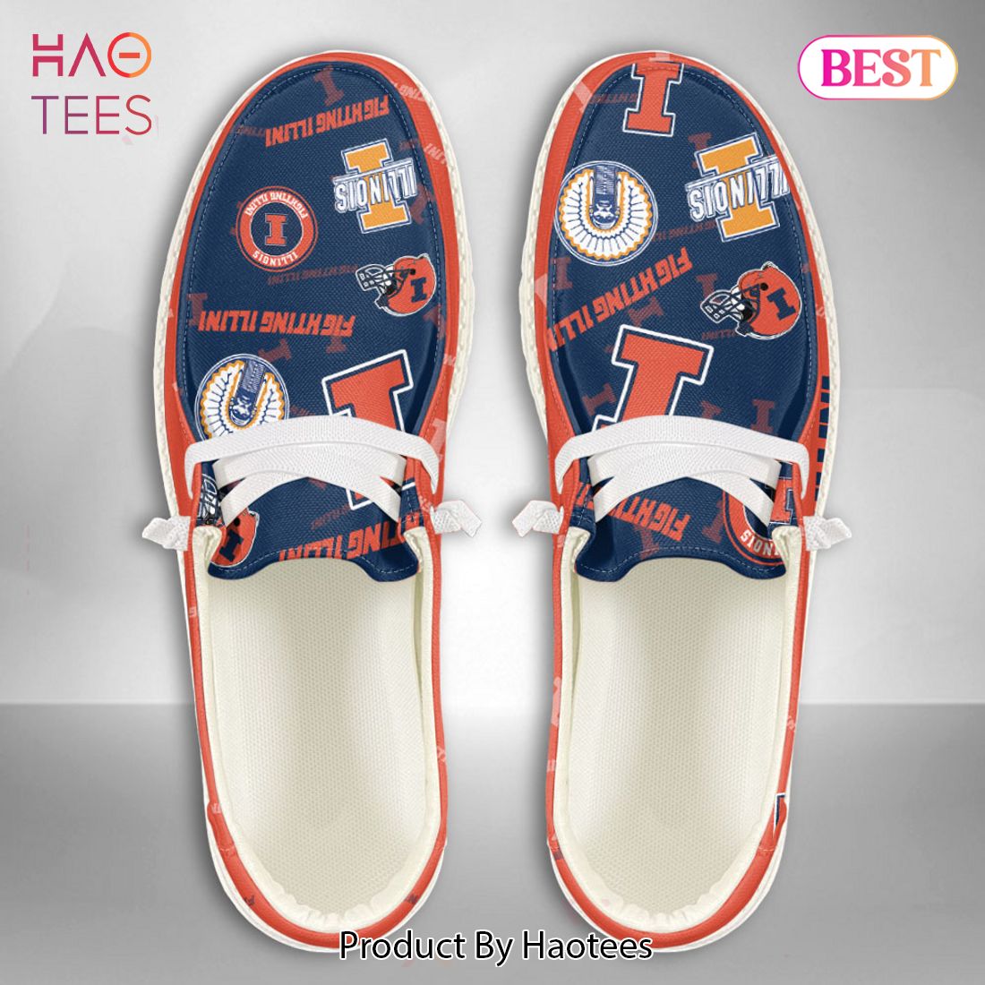 TRENDING NCAA Illinois Fighting Illini Custom Name Hey Dude Shoes Limited 2024