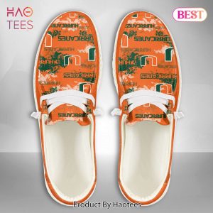 TRENDING NCAA Miami Hurricanes Custom Name Hey Dude Shoes