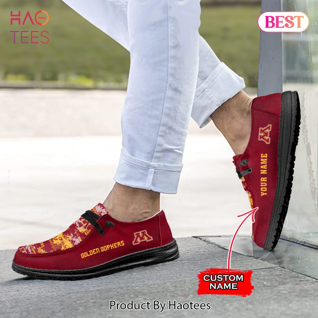 TRENDING NCAA Minnesota Golden Gophers Custom Name Hey Dude Shoes TRENDING NCAA Minnesota Golden Gophers Custom Name Hey Dude Shoes