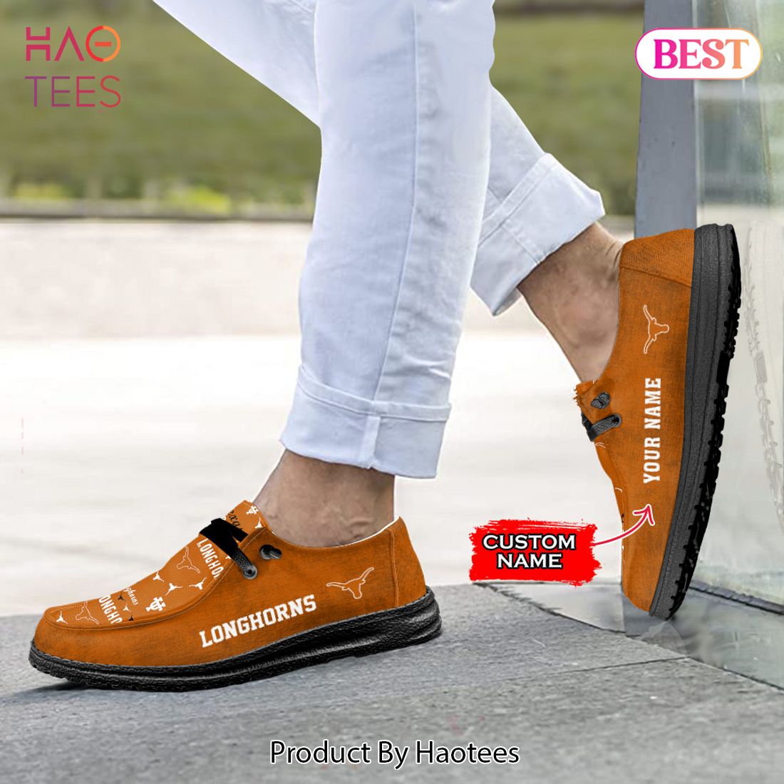 TRENDING NCAA Texas Longhorns Custom Name Hey Dude Shoes TRENDING NCAA Texas Longhorns Custom Name Hey Dude Shoes
