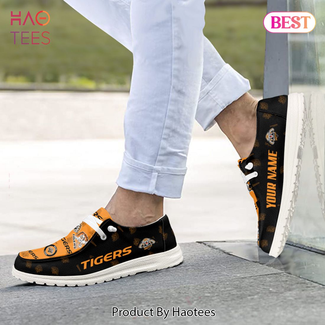 TRENDING NRL Wests Tigers Custom Name Hey Dude Shoes TRENDING NRL Wests Tigers Custom Name Hey Dude Shoes