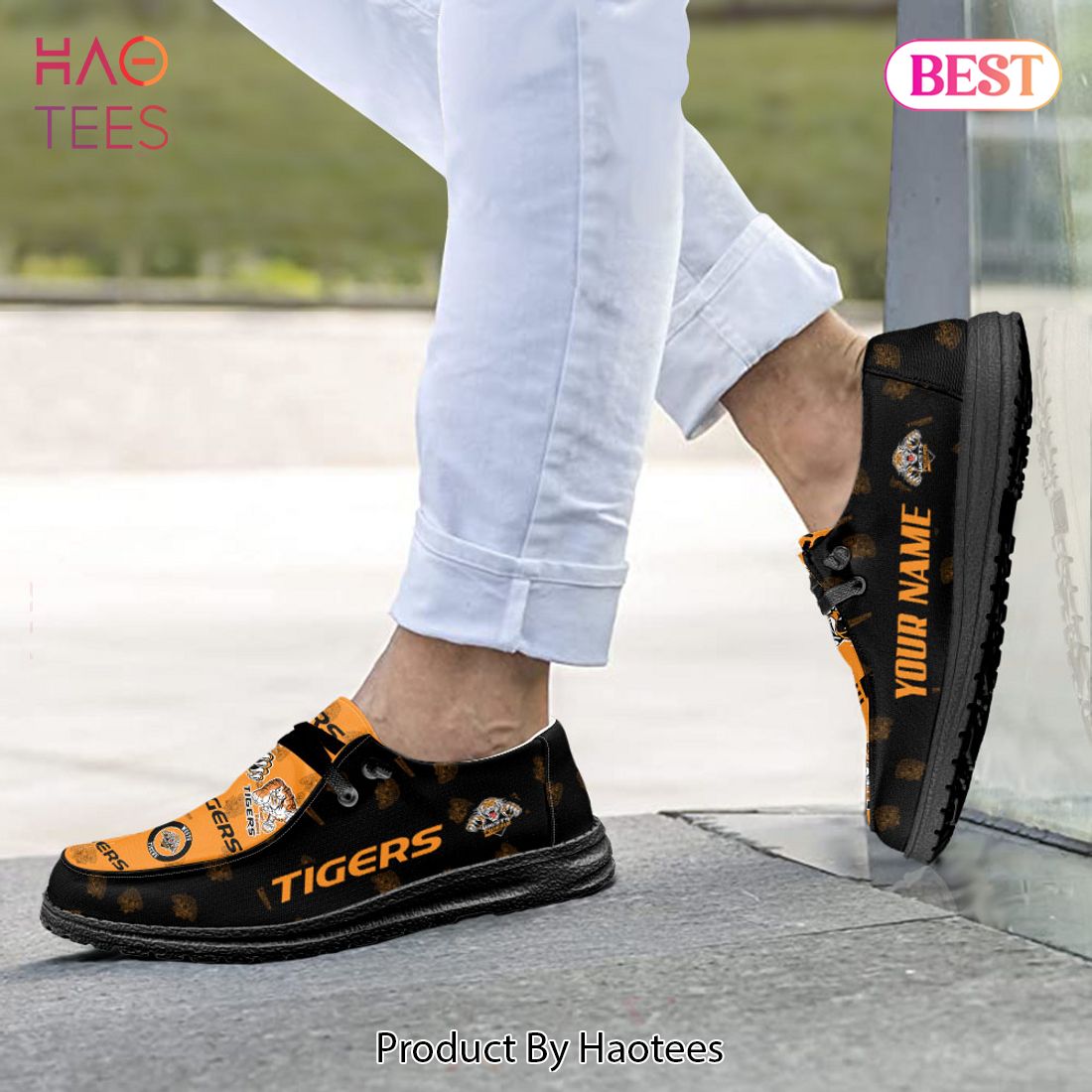 TRENDING NRL Wests Tigers Custom Name Hey Dude Shoes TRENDING NRL Wests Tigers Custom Name Hey Dude Shoes
