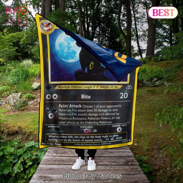 Umbreon Neo Discovery Custom 2-Side Printed Thicken Soft Blanket
