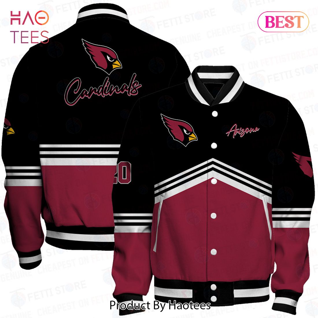 [AVAILABLE] Arizona Cardinals National Football League AOP Varsity Jacket