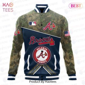 AVAILABLE Atlanta Braves Royals Major League Baseball Army Forces Pattern Varsity Jacket