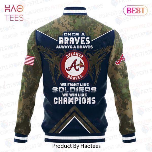 AVAILABLE Atlanta Braves Royals Major League Baseball Army Forces Pattern Varsity Jacket
