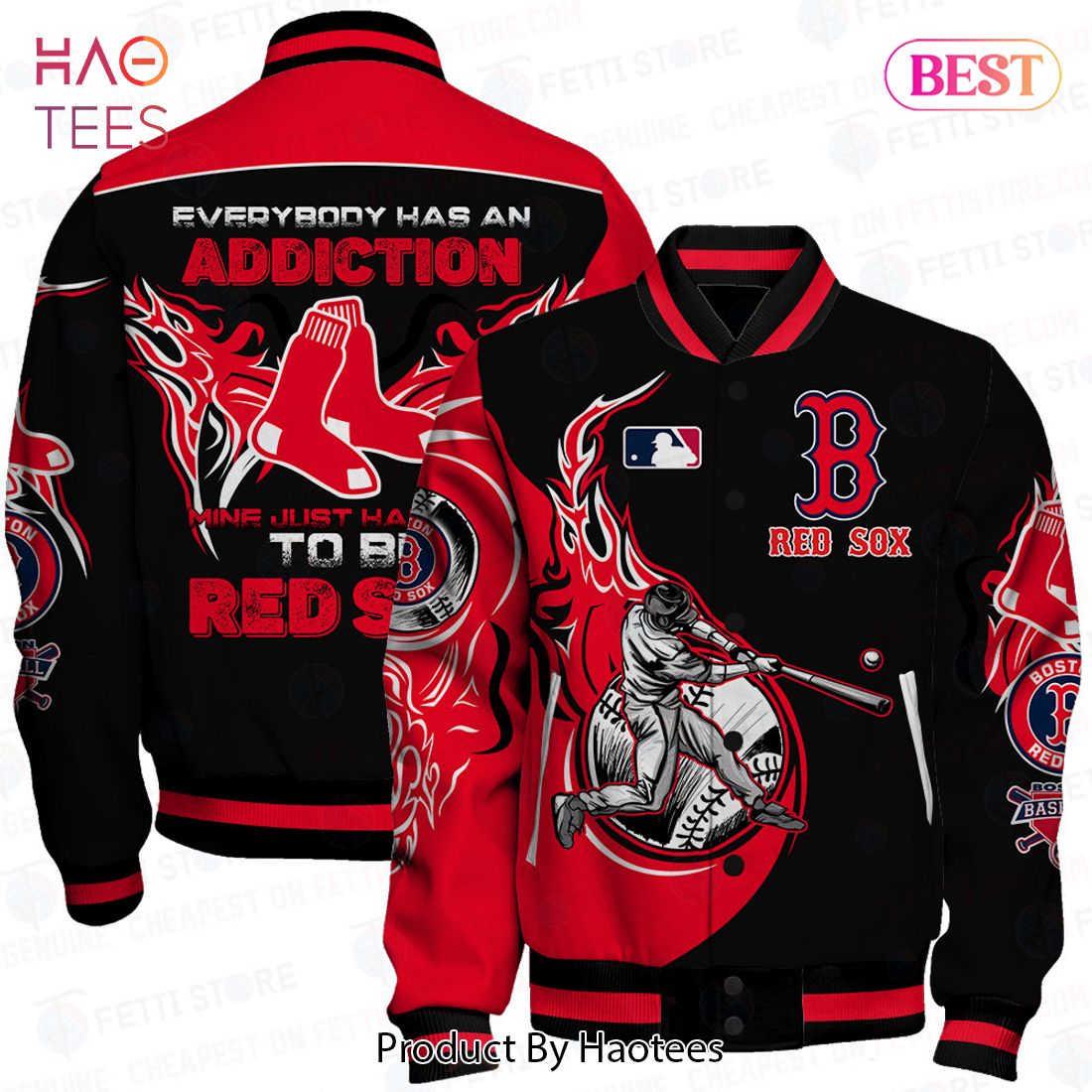 [AVAILABLE] Boston Red Sox Major League Baseball AOP Varsity Jacket